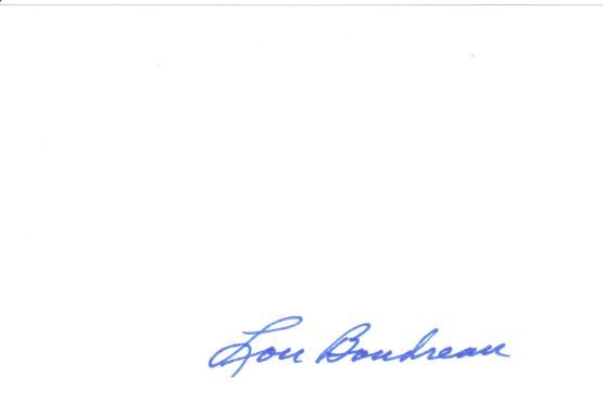 Lou Boudreau Baseball HOF signed 3x5 card