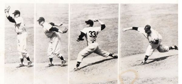 Bob Turley 1954 Baltimore Orioles Pitching Progession Shot 1st Year original photo