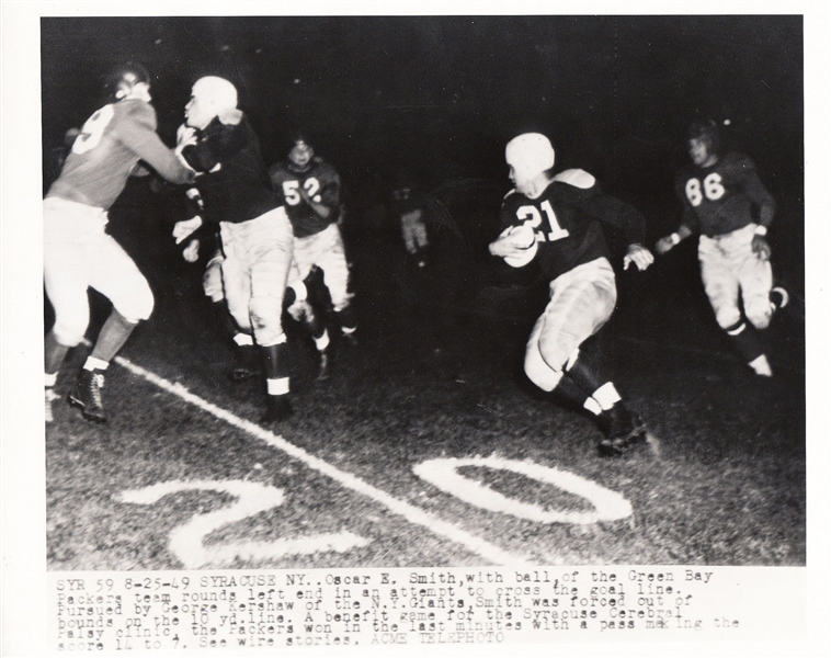 1949 Oscar Ed Smith Green Bay Packers vs. NY Giants original photo