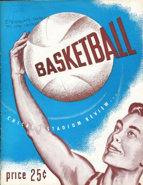 1950 Indianapolis Olympians vs Waterloo Hawks & Chicago Stags vs. Blackhawks basketball program