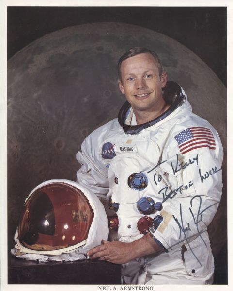 Neil Armstrong Signed NASA issued 8x10 color photo - First Man on the Moon
