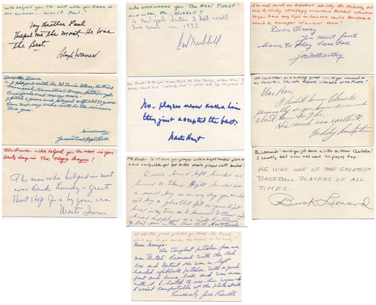 Fantastic Baseball Content Letter Collection of Baseball Hall of Famers