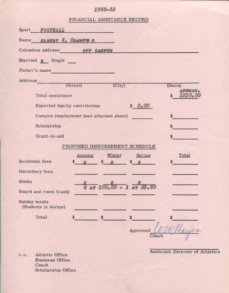 Woody Hayes Signed Ohio State Football Document