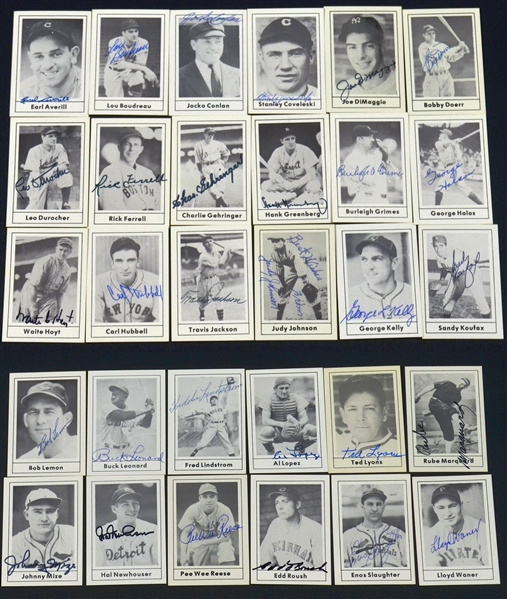1978 Grand Slam Baseball Cards Signed by 30 Different HOFers – DiMaggio & George Halas