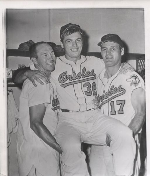 Milt Pappas, Brooks Robinson, Gus Triandos 1960 Orioles original photo