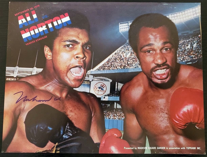 Muhammad Ali Signed September 28, 1976 On-Site Boxing Program vs Ken Norton Yankee Stadium