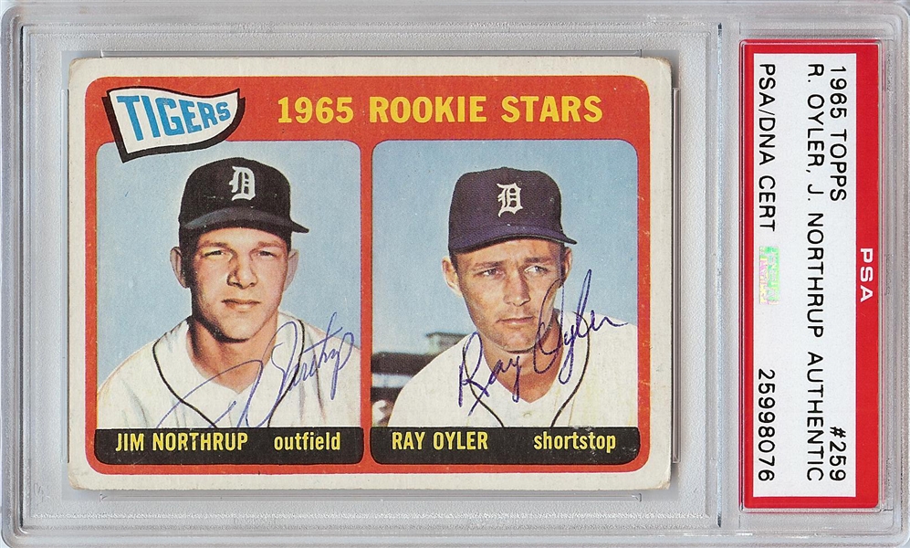 1965 Topps #259 Ray Oyler / Jim Northrup signed Tigers Rookies RC (D. 1981)