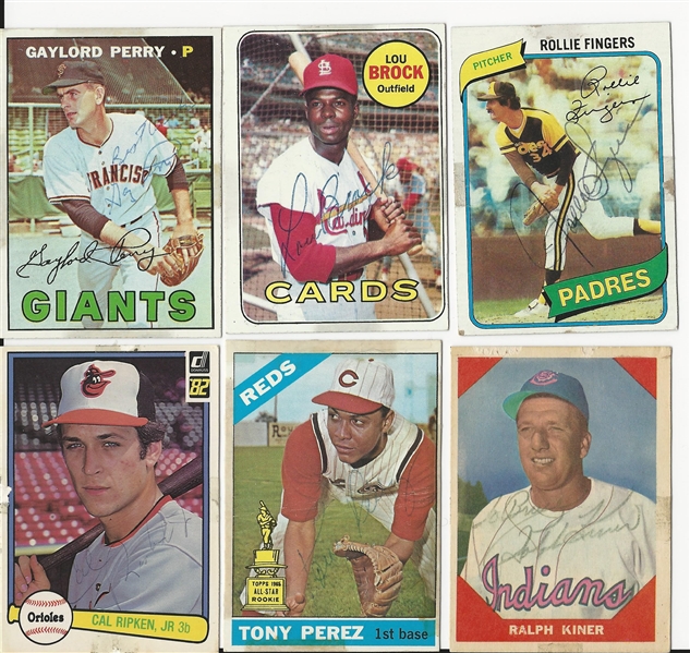 Lot of 9 Baseball HOF Signed Baseball Cards – Loaded!