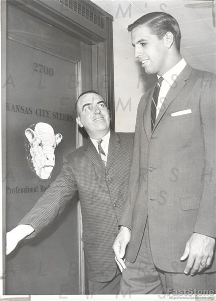 Kansas City Steers GM – Mike Cleary with John Windsor in 1962 Original Photo ABL Basketball
