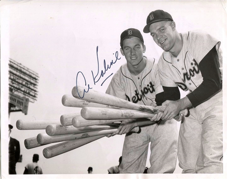 Al Kaline & Harvey Kuenn Tigers Tearing Up the American League Original 1955 TYPE I photo Signed