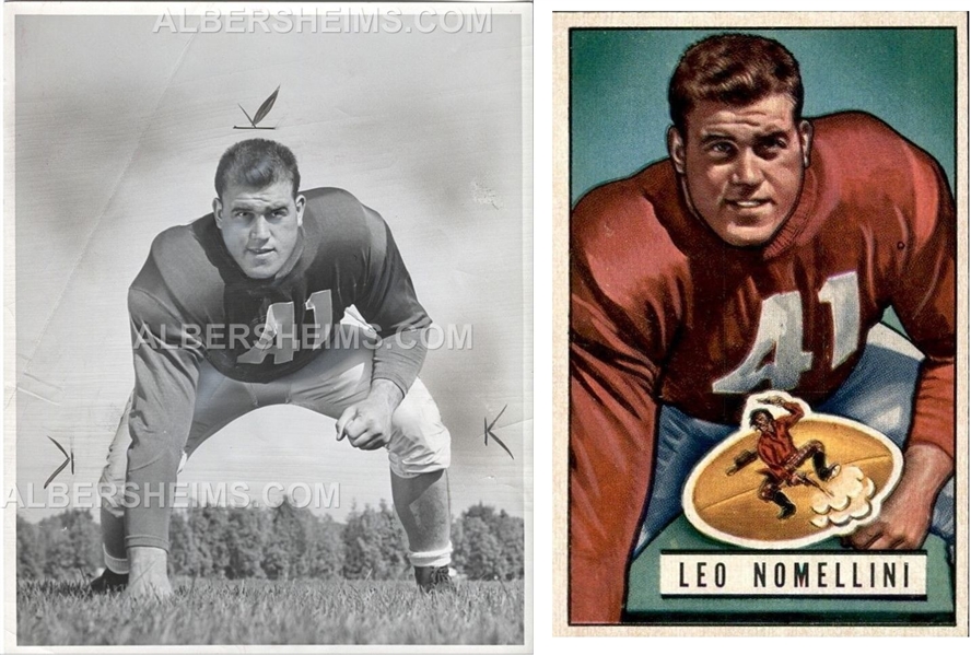 Leo Nomellini 1951 SF 49ers Football HOF TYPE I photo Used for 1951 Bowman Football Card
