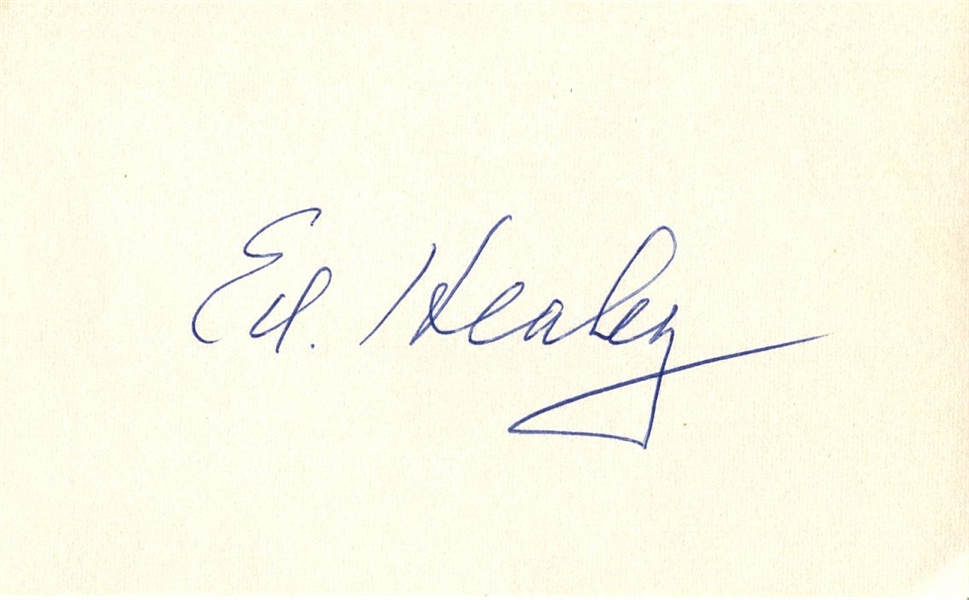 Ed Healey signed 3x5 index card Pro FB HOF Chicago Bears D. 1978