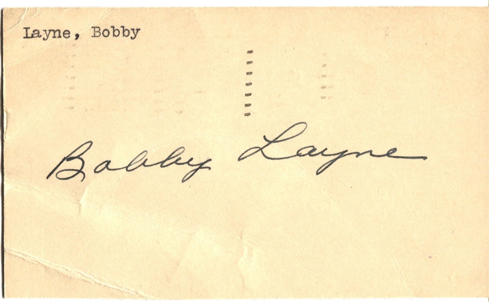 Bobby Layne Signed GPC from 1951 Pro Football Hall of Fame 