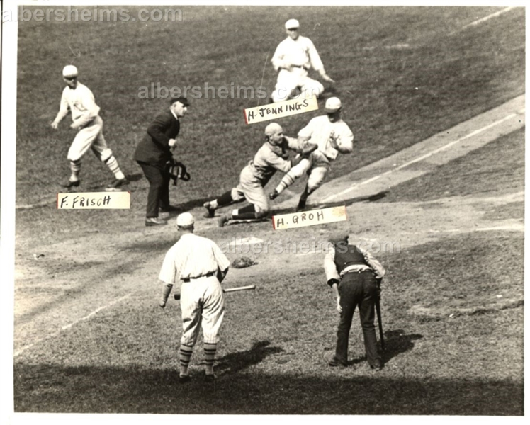 1922-25 Frankie Frisch Hughie Jennings & Heinie Groh New York Giants Original Photo 