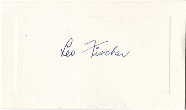 Leo Fischer Signed AUTO Presentation Card President of the National Basketball League NBA Pioneer 