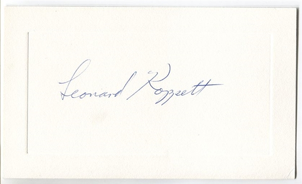 Leonard Koppett Signed AUTO Presentation Card Baseball HOF sportswriter 