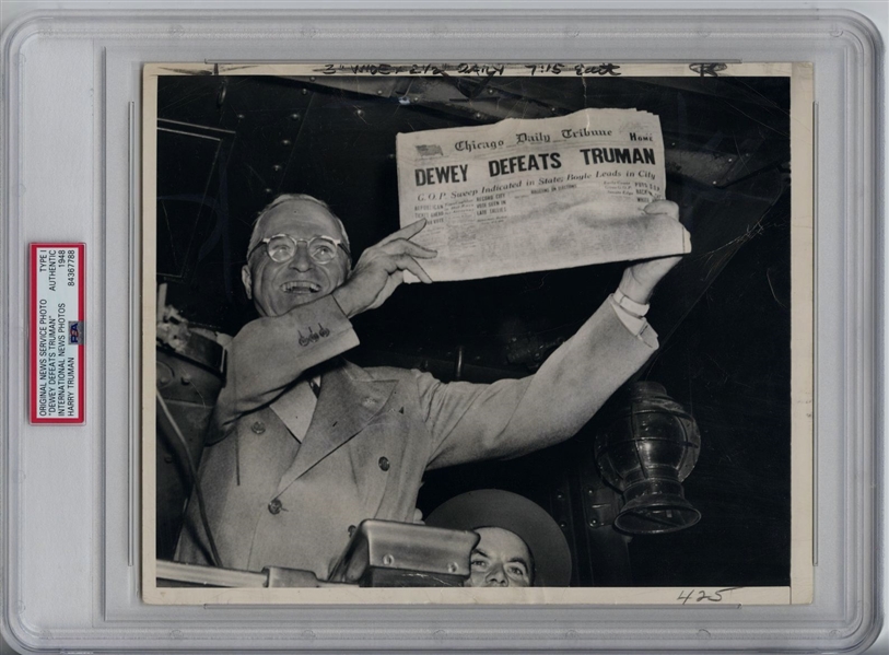 1948 Dewey Defeats Truman Iconic Type 1 Original Photo PSA/DNA LOA
