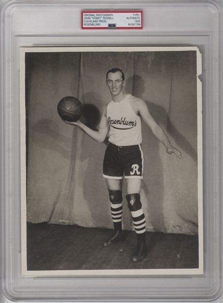 1925 John Honey Russell Basketball HOFer Cleveland Rosenblums Original TYPE 1 Photo PSA/DNA LOA