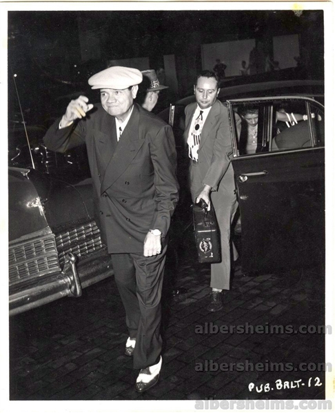 1948 Babe Ruth Arrives at “The Babe Ruth Story” Premiere Original TYPE 1 photo
