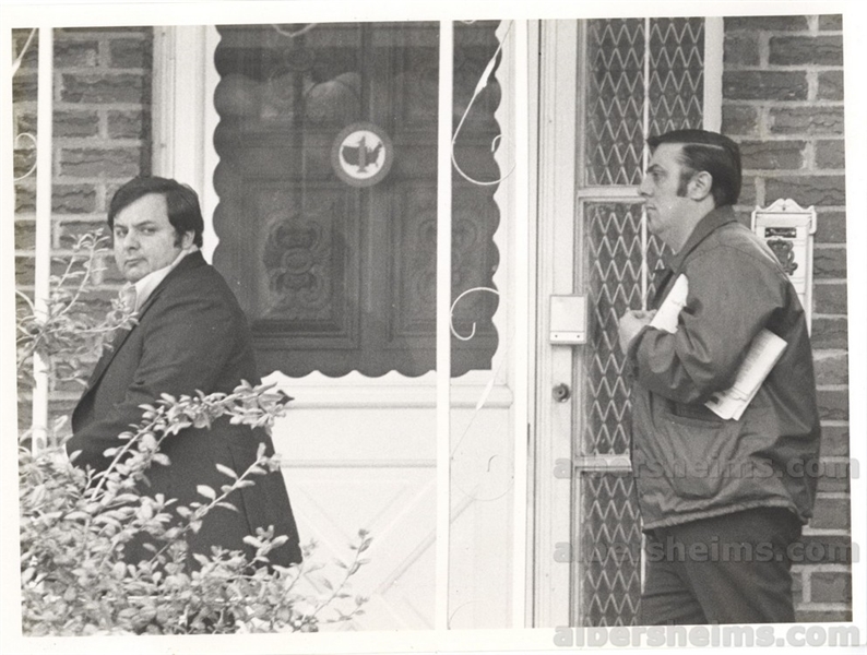 1972 Original Press Photo of Mobster Anthony Colombo Under Surveillance in Brooklyn