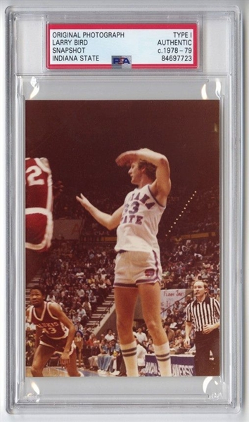 1978-79 Indiana State Larry Bird Original TYPE 1 photo PSA/DNA LOA #7