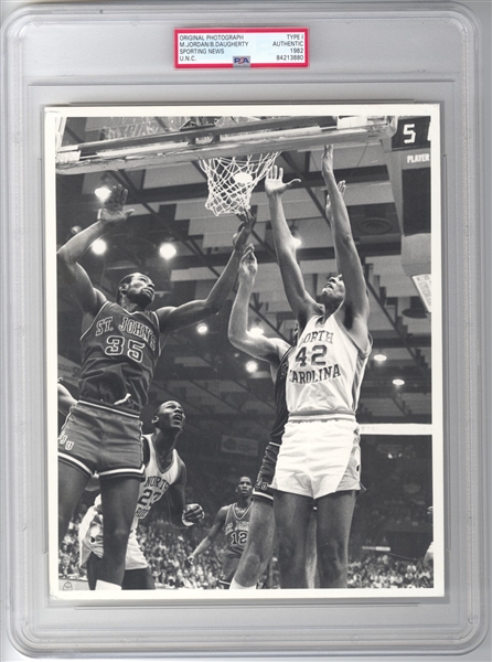 1982 Michael Jordan UNC vs St. Johns Basketball TYPE 1 original photo PSA/DNA