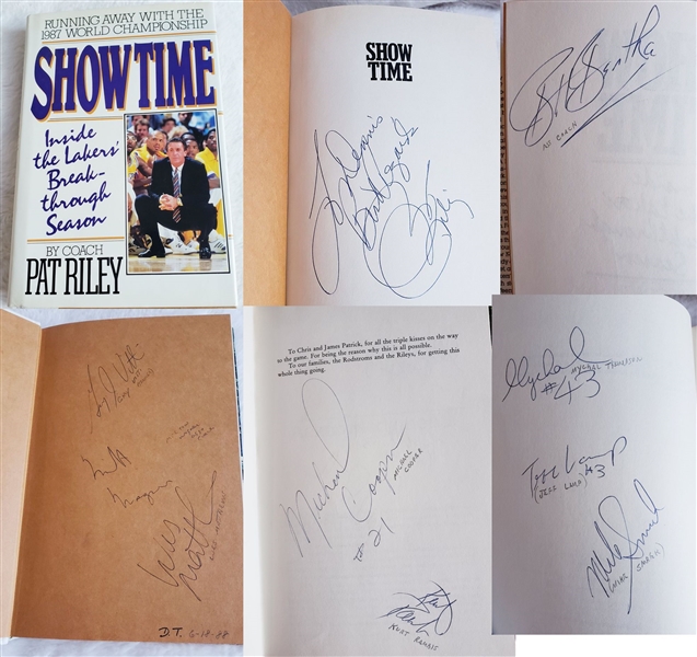 Pat Riley Multi-Signed AUTO book Lakers “Showtime” by 10 JSA LOA