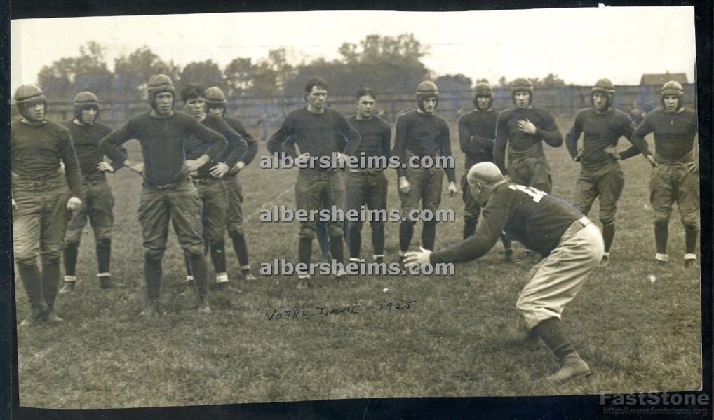 1925 Notre Dame Football Coach Knute Rockne Teaching Fundamentals Original TYPE 1 Photo