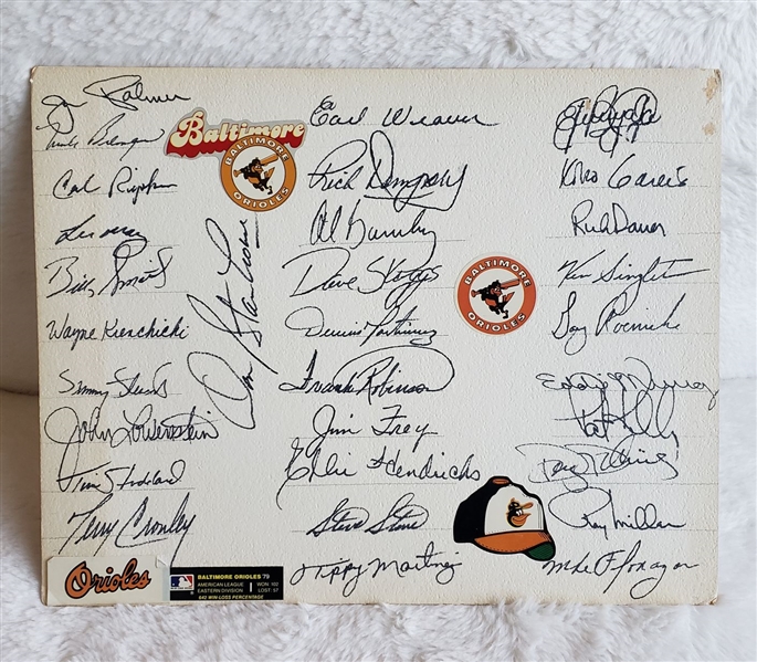 1979 Baltimore Orioles American League Champions Team Signed AUTO Display