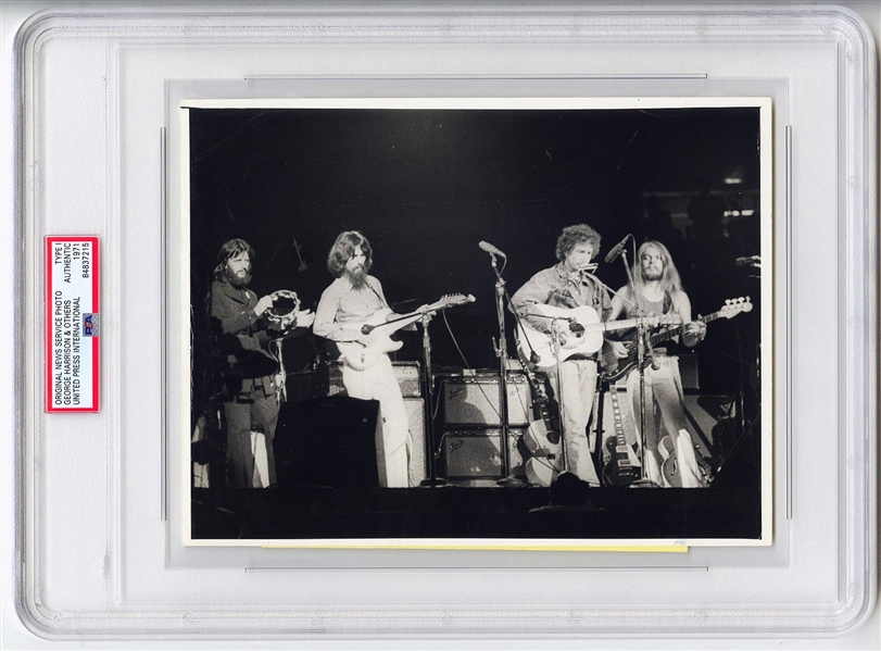 1971 Concert For Bangladesh Ringo Starr, George Harrison, Bob Dylan TYPE 1 Original Photo PSA/DNA 