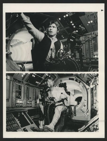 1977 Star Wars Mark Hamill Luke Skywalker & Harrison Ford Hans Solo Vintage Original Studio Photo 