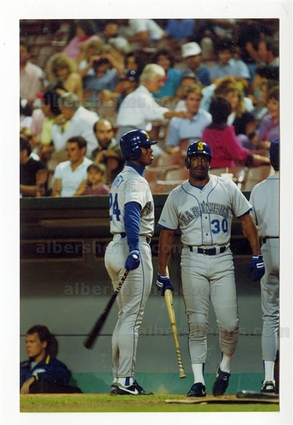 Ken Griffey Jr. & Sr. Home Runs Seattle Mariners August 1990 Original Photo 
