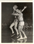 1956 Bob Pettit St. Louis Hawks Grabs Ball from Boston Celtics Arnie Risen Original TYPE 1 