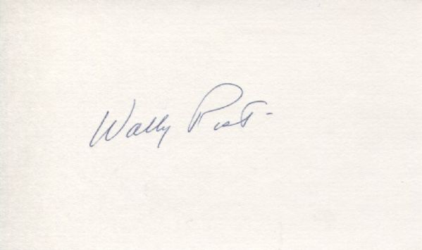Wally Post signed 3x5 card