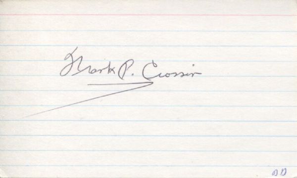 Frank Chink Crossin signed 3x5 card D. 1981 Philadelphia Warriors
