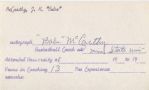 Babe McCarthy Legendary College & ABA coach D. 1975 Signed document 3x5