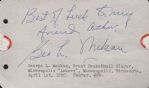 George Mikan Signed Vintage 1950 Album Page
