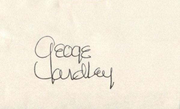 George Yardley signed 3x5 card Basketball HOF