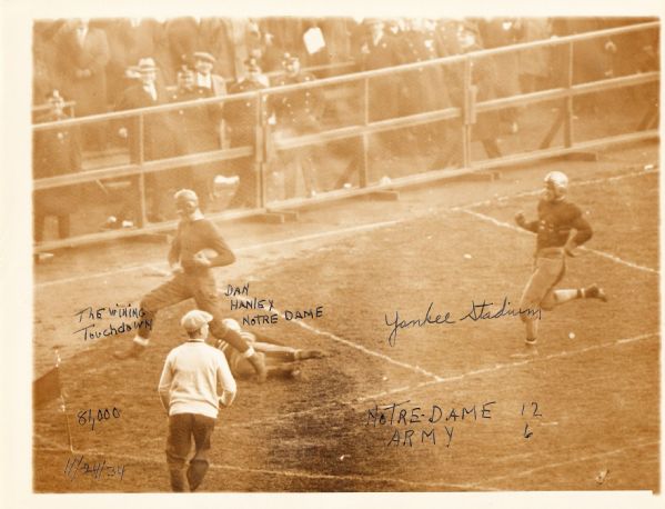 1934  Army vs. Notre Dame Football game Game Winning Touchdown original photo