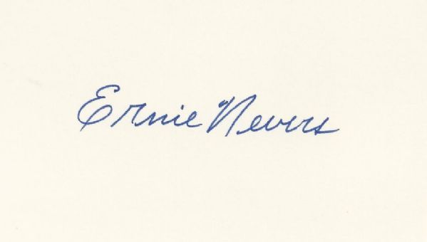 Ernie Nevers signed 3x5 card FB HOF Duluth Eskimos - St Louis Browns