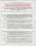 Johnny Broaca Signed 1935 NY Yankees Contract – Harridge