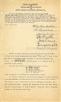 George Wright SUPER RARE Multi-Signed Baseball HOF Signed Document D. 1937 John Morrill PSA/DNA LOA