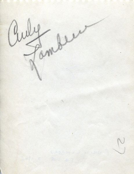 Curly Lambeau signed album page - Deceased – Packers HOF