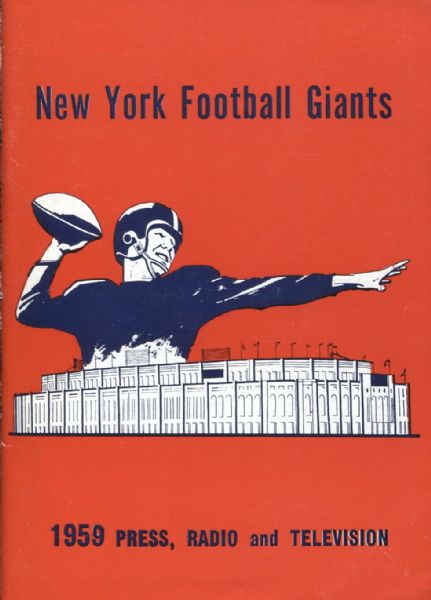 1959 New York Football Giants Press Radio TV Media Guide MINT NFL east champions