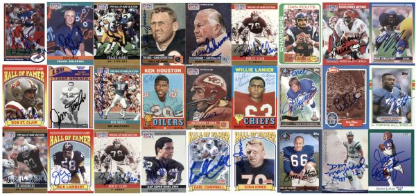 Lot of 27 Signed Football Cards - All in the Pro FB HOF