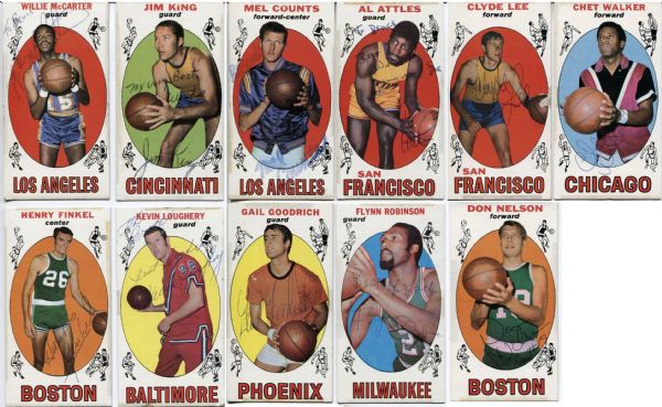 Collection of 11 Signed 1969-70 Topps Basketball Cards