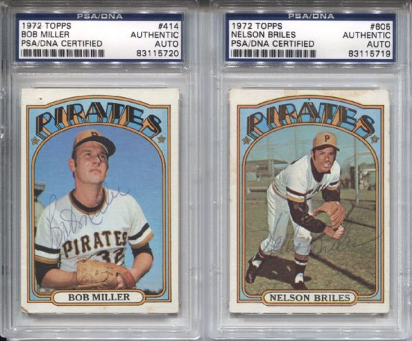 Lot Detail - Lot of 5 Signed Pirates 1971 & 1972 Topps Baseball Cards