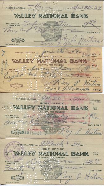 Lot of 40 - Roy Hutson signed checks - 1925 Brooklyn Dodgers