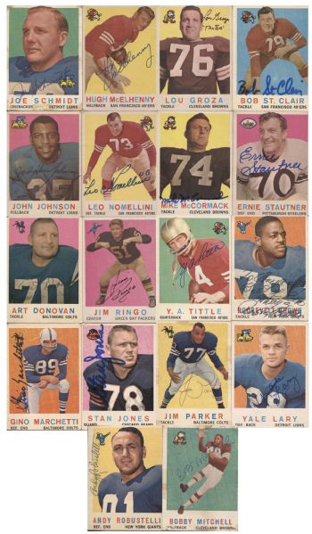 1959 Topps Signed Football Card Lot of 18 – All HOF’ers