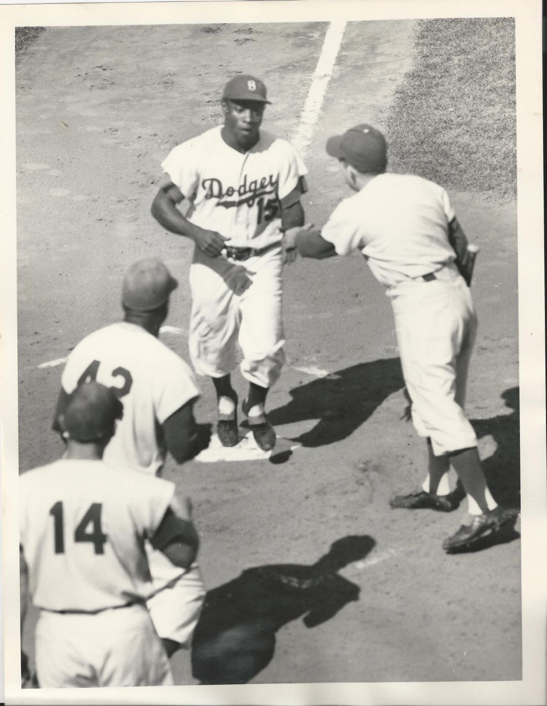 Lot Detail - Sandy Amoros Jackie Robinson Gil Hodges original 1956 photo